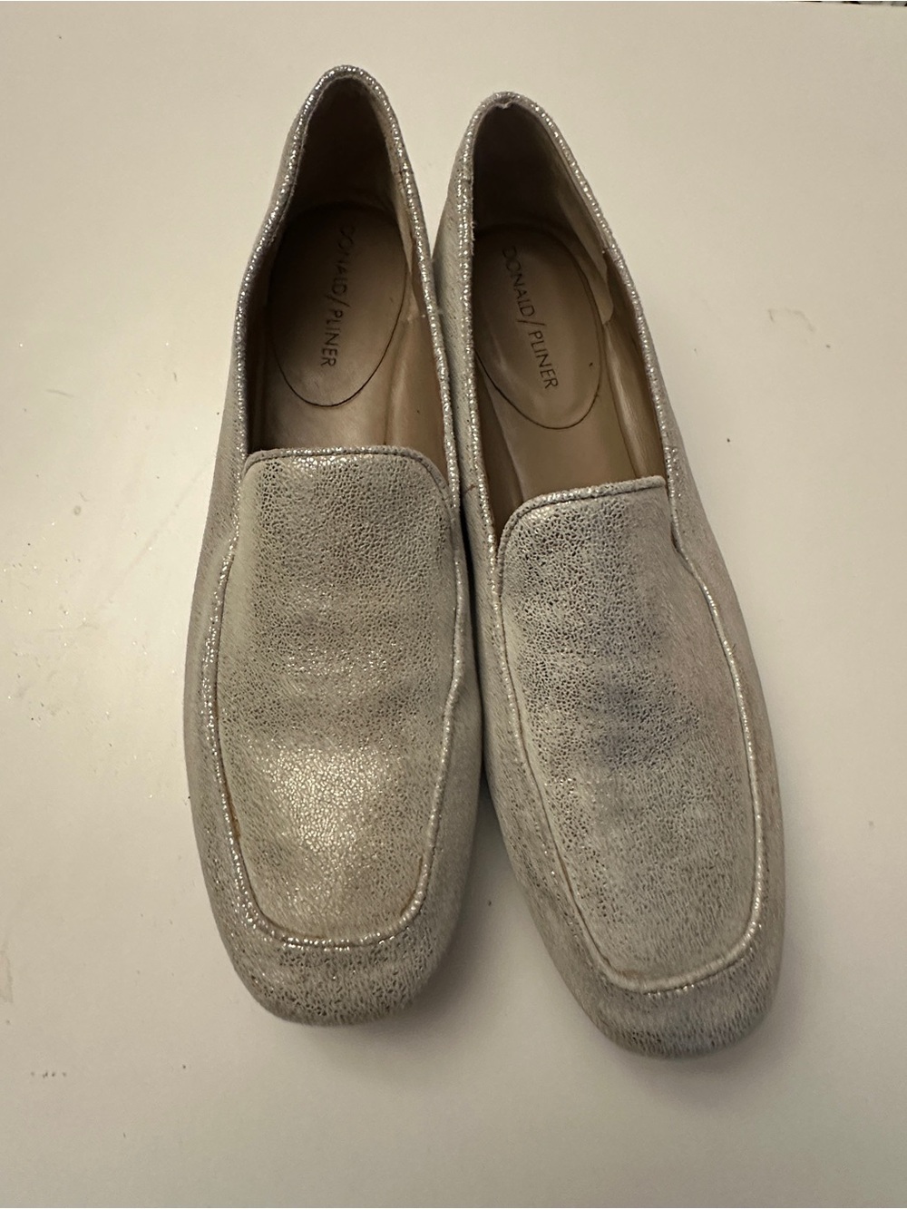 Women’s Donald J. Pliner Metallic Silver Slip-On Loafers